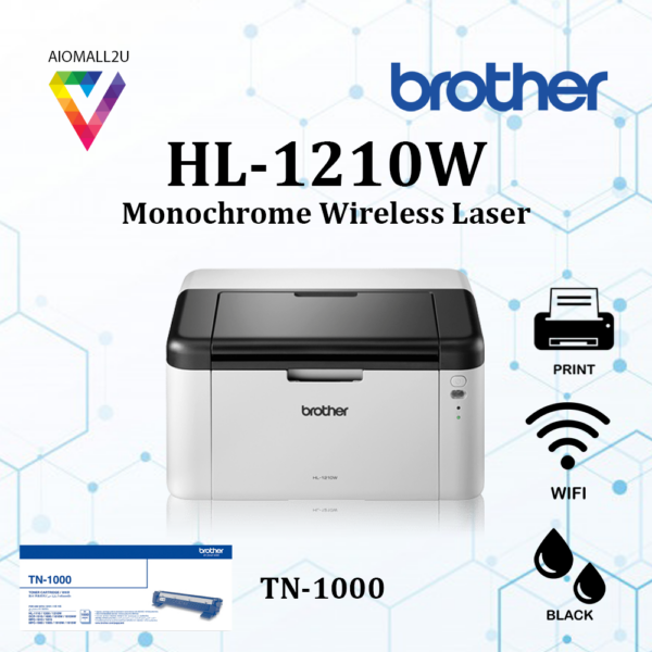 BROTHER MONO Laser PRINTER เครื่องพิมพ์เลเซอร์สีดำ HL-1210W - Image 3