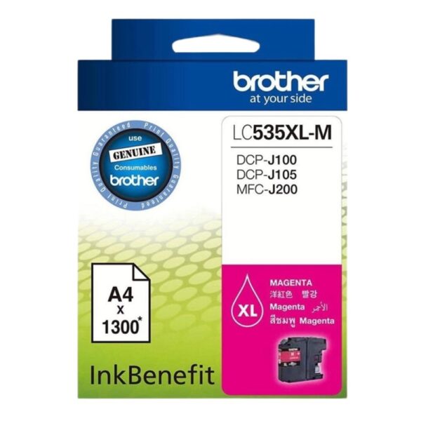 BROTHER Ink หมึกพิมพ์สีชมพู LC-535XLM (ฺMagenta)