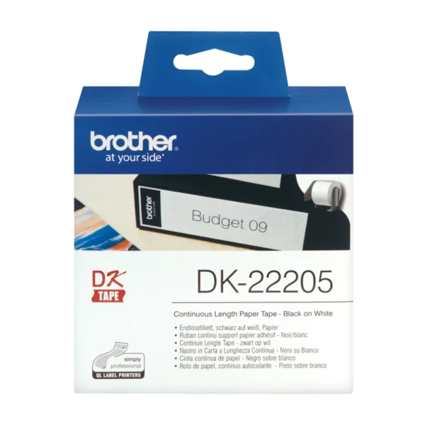 BROTHER เทปกระดาษต่อเนื่องพื้นขาว ขนาด 62 มม. DK-22205 (ชนิดม้วน) - Image 2