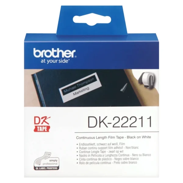 BROTHER เทปกระดาษต่อเนื่องพื้นขาว ขนาด 29 มม. DK-22211 (ชนิดม้วน) - Image 2