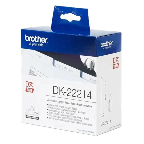 BROTHER เทปกระดาษต่อเนื่องพื้นขาว ขนาด 12 มม. DK-22214 (ชนิดม้วน) - Image 2