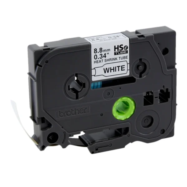 BROTHER เทปพิมพ์อักษรสีดำ พื้นขาว ขนาด 9 มม. HSE-221E (เทปแบบท่อหด) - Image 2