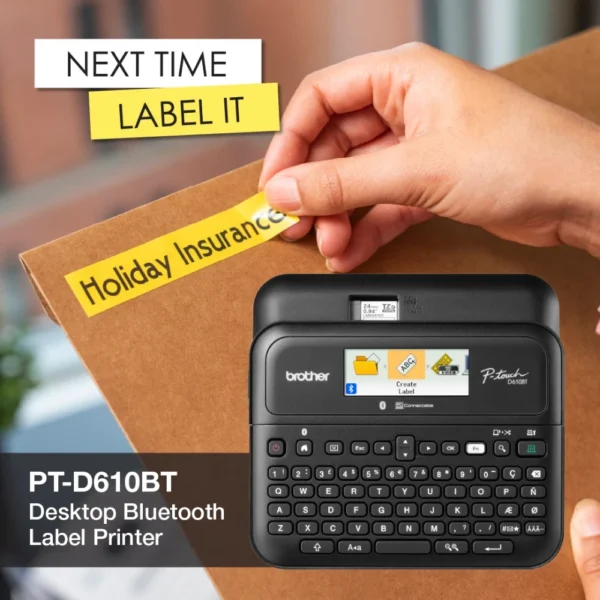 BROTHER เครื่องพิมพ์ฉลาก เครื่องปริ้นสติ๊กเกอร์ PT-D610BT - Image 3