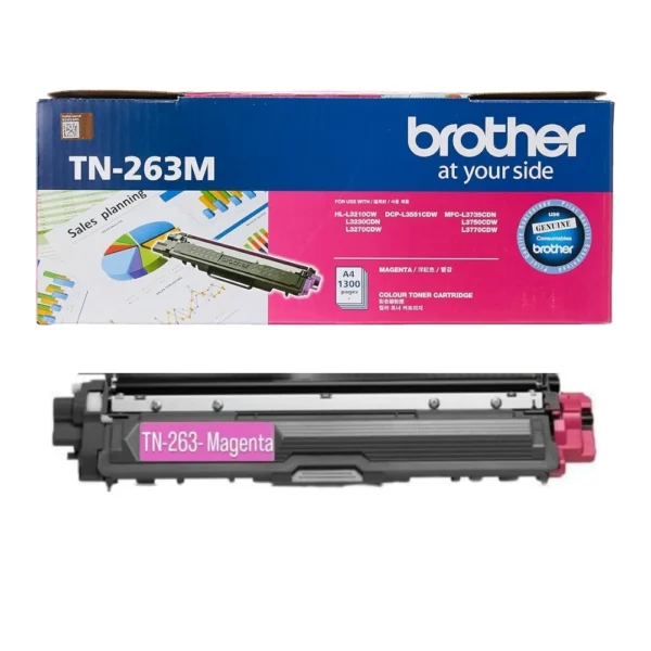 BROTHER Toner Laser ตลับหมึกพิมพ์เลเซอร์สีชมพู TN-263M (ฺMagenta)