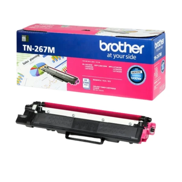 BROTHER Toner Laser ตลับหมึกพิมพ์เลเซอร์สีชมพู TN-267M (ฺMagenta)