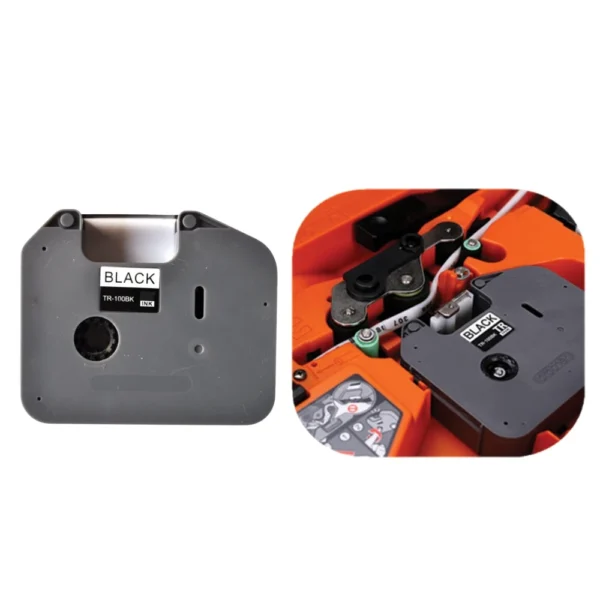 BROTHER เทปผ้าหมึกพิมพ์ติดปลอกสายไฟ พื้นดำ ขนาด 12 มม. TR-100BK - Image 3